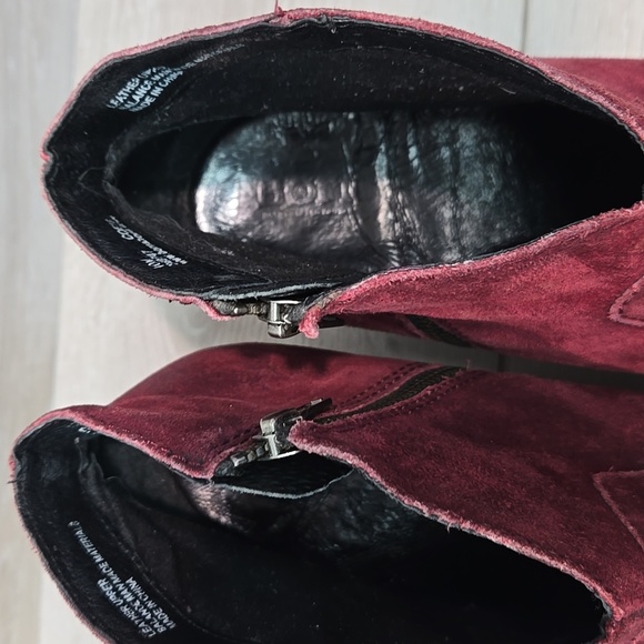 Born Women's Suede Ankle Boots Heels Moto Shoes Sz 10M - Picture 4 of 12